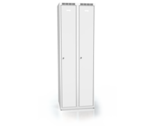 Cloakroom locker ALDOP 1800 x 600 x 500 - metal locker, gray-gray, 2x double-plated doors