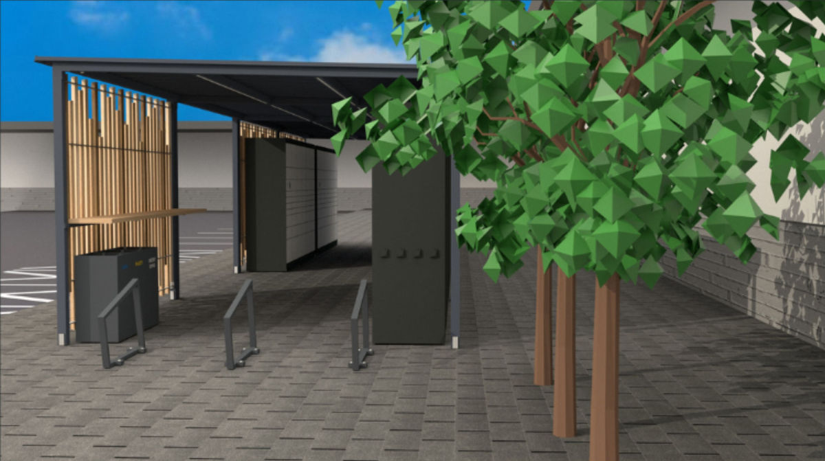 Delivery hub where parcel lockers of logistics companies would be located