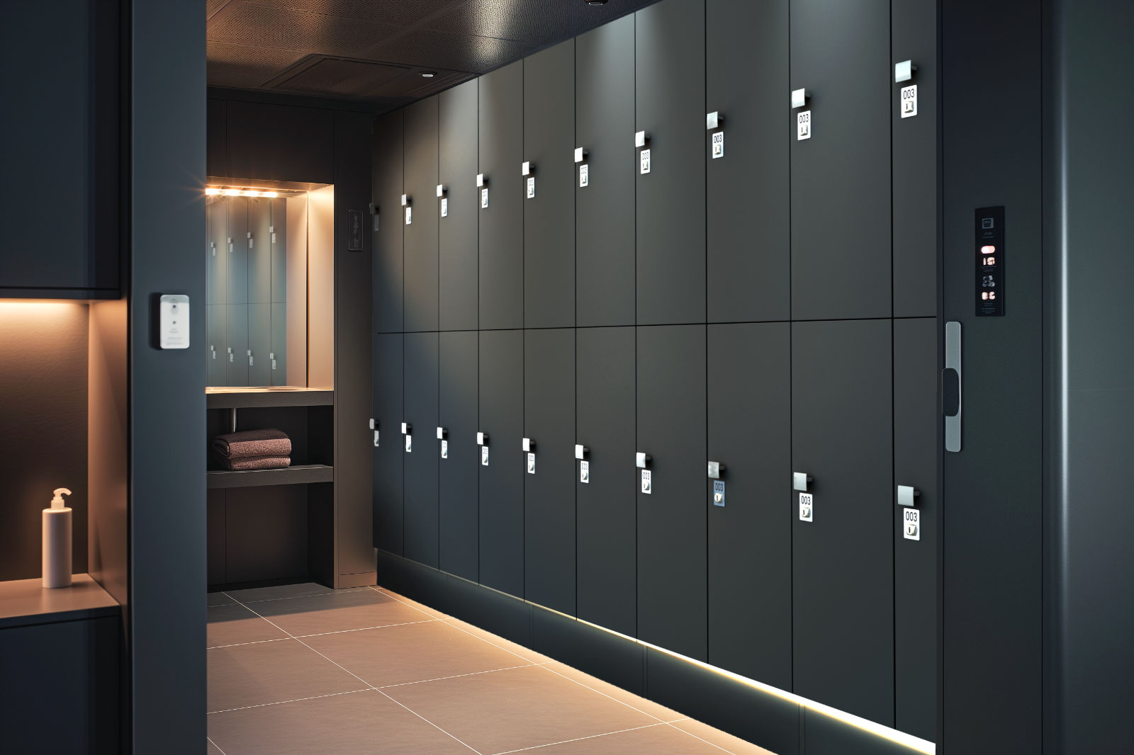 Product visualization of lockers created in CAD and 3D rendering