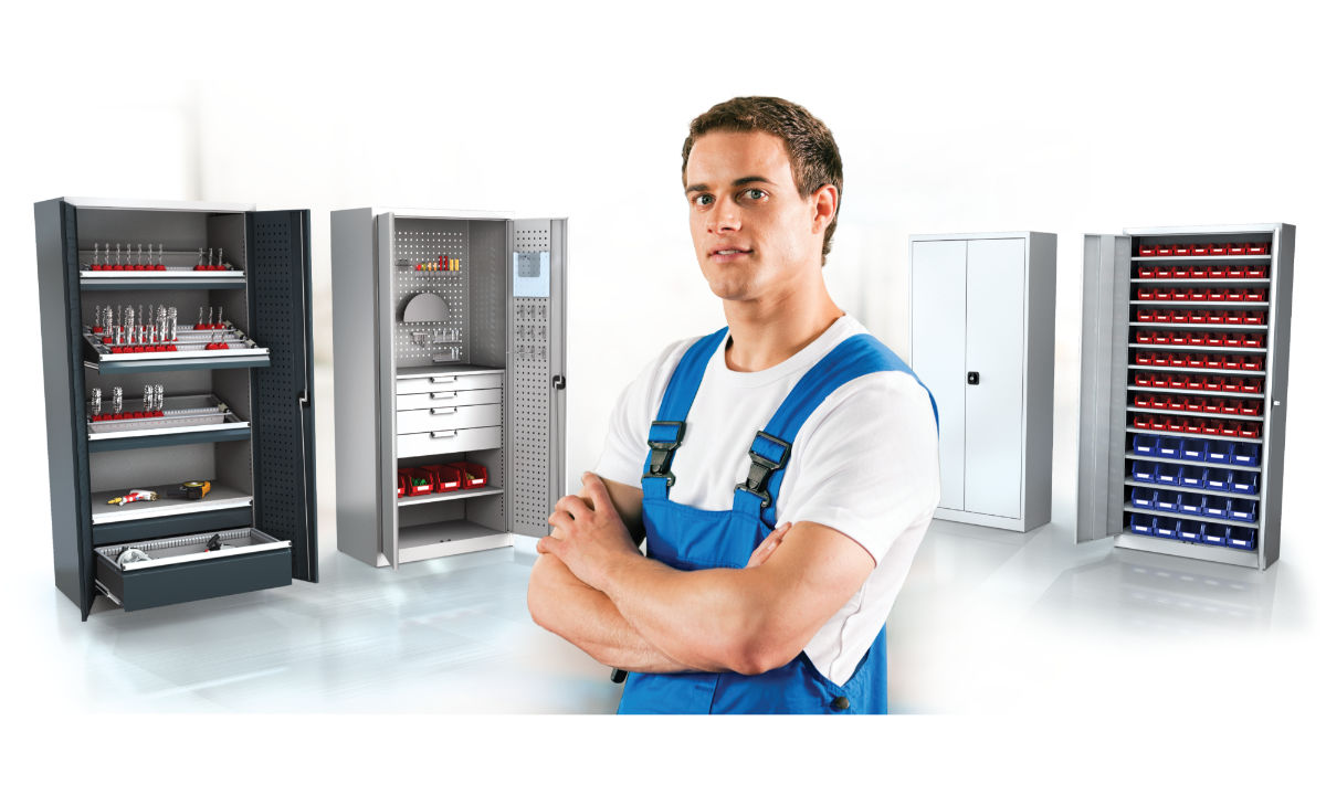 Metal tool and material cabinets