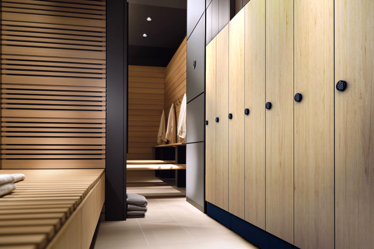 Premium wardrobes for the sauna center