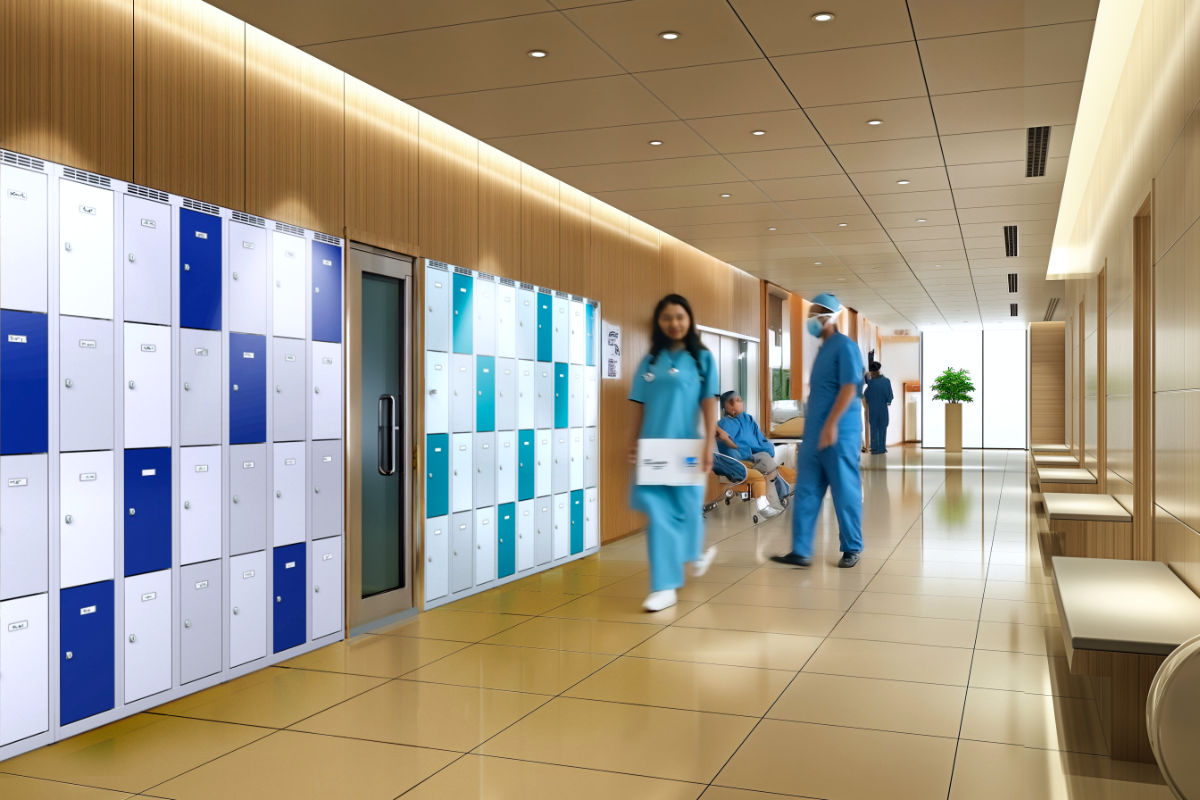 Lockable lockers for personal belongings