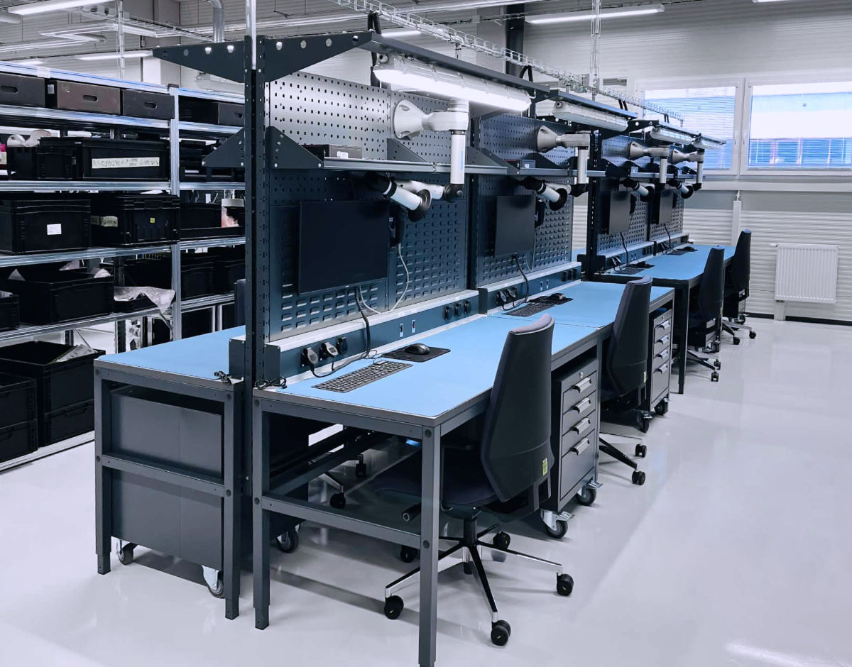 Modern Assembly Workstations for Lambert Electronic