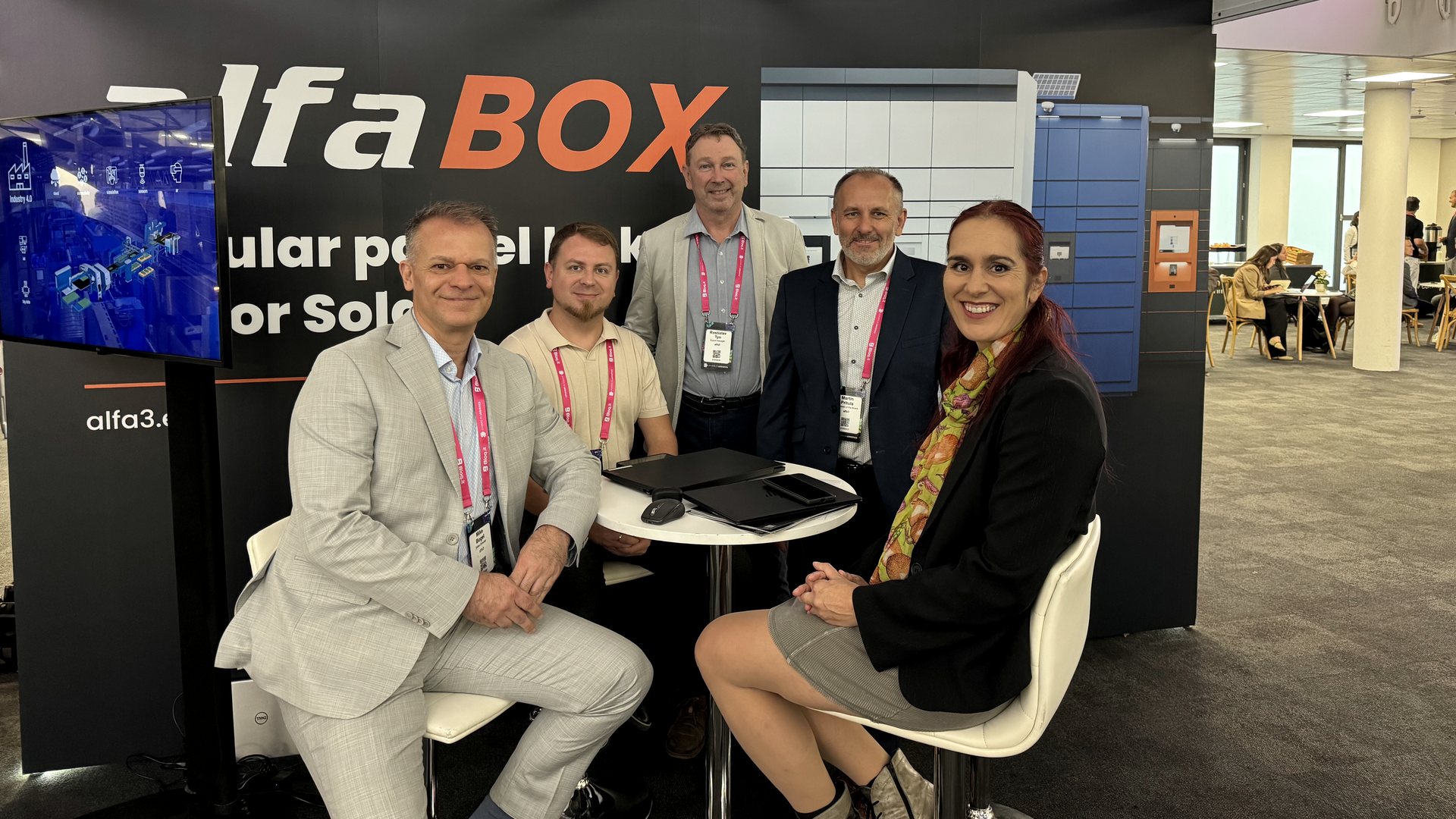 The five-member ALFA 3 team at Stand 20 during the Leaders in Logistics Autumn 2026 conference in London. The five-member ALFA 3 team at Stand 20 during the Leaders in Logistics Autumn 2026 conference in London.