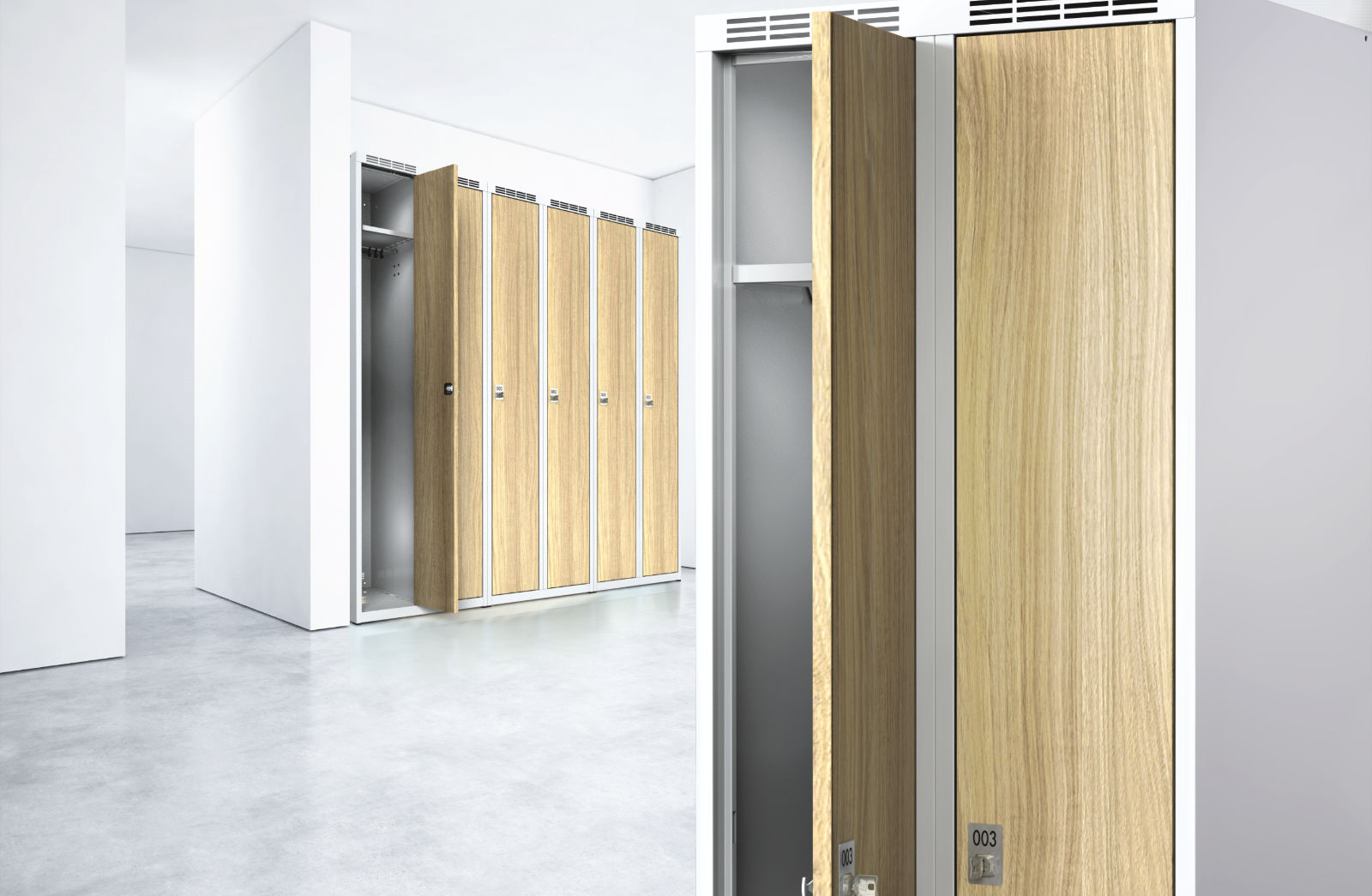 Doors in laminated chipboard with ABS edge
