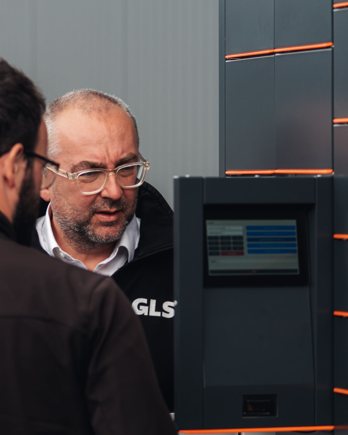 Detail of the technical design of ALFA 3 parcel lockers developed for European logistics infrastructure.