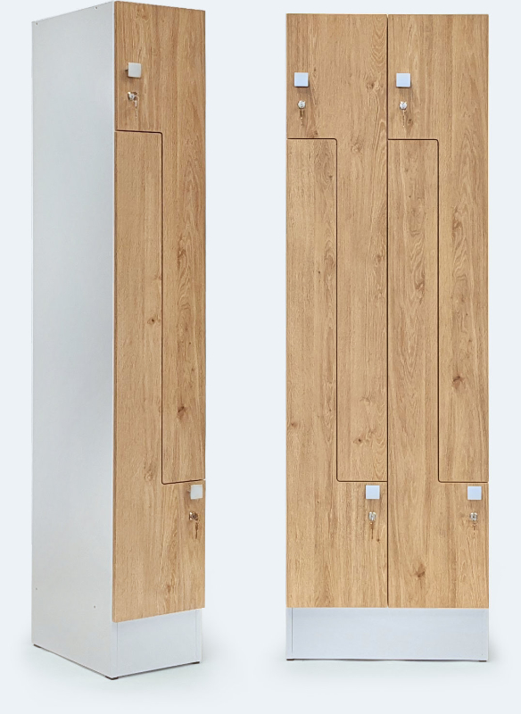 Premium garment lockers with Z-shaped doors