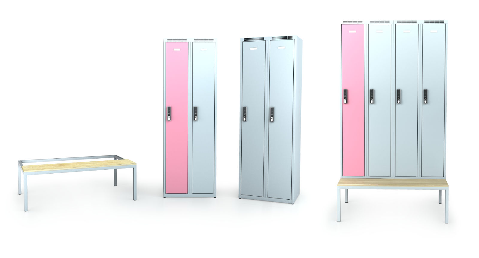 High lockers complemented by a bench