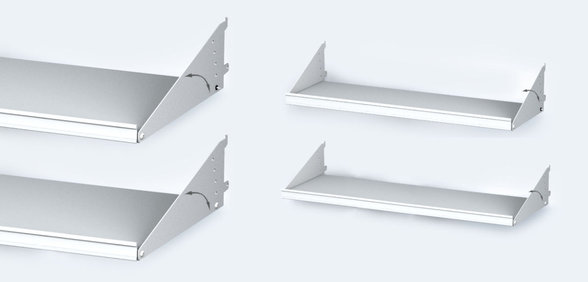 Hinged shelves
