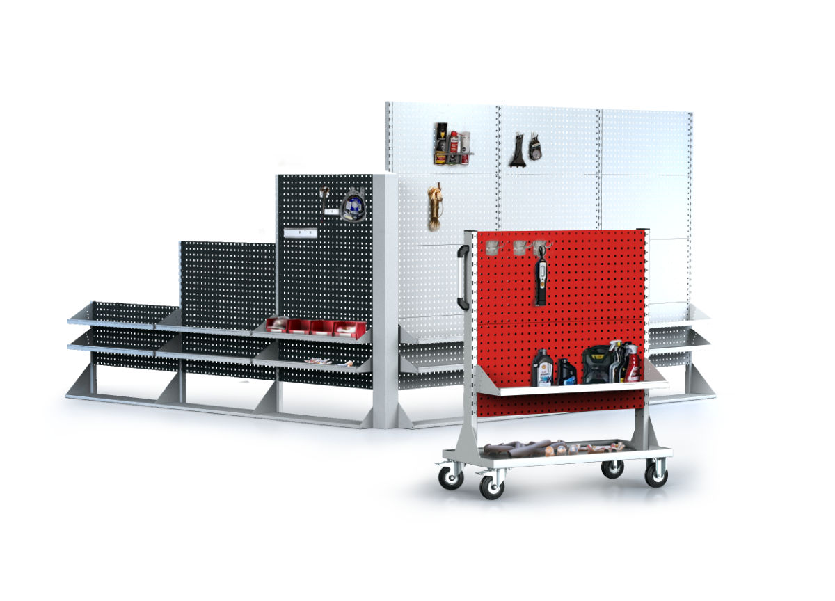 Stationary and mobile workshop tool racks