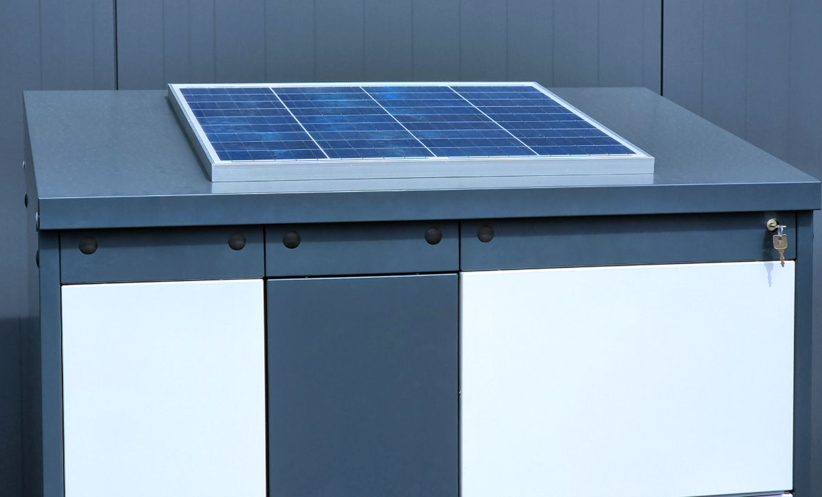 Solar Panel to Power Parcel Pickup Box Delivery Stations