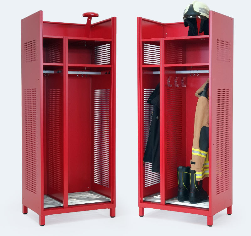 Special perforated firefighter locker