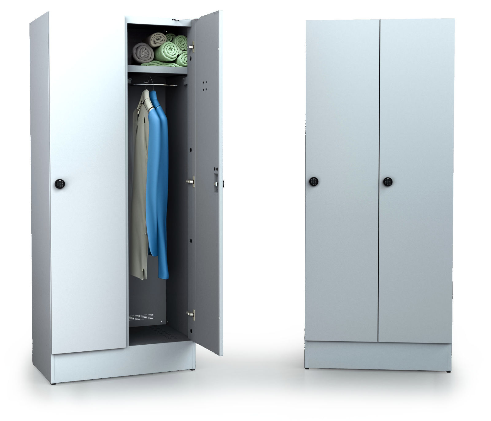 Premium locker with loaded metal doors