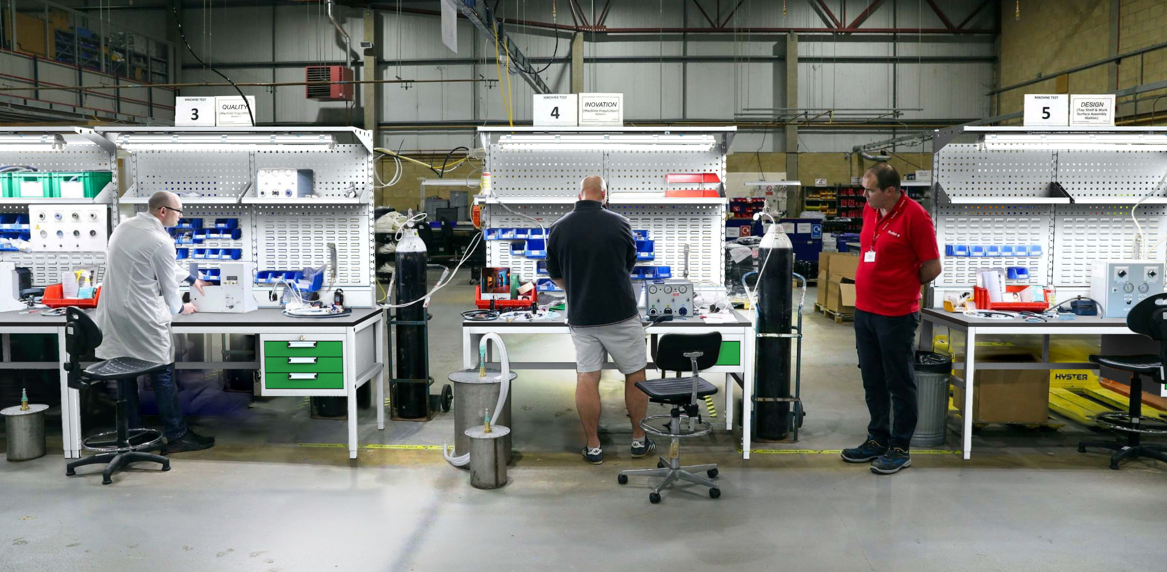 we have designed a flexible system of workbenches
