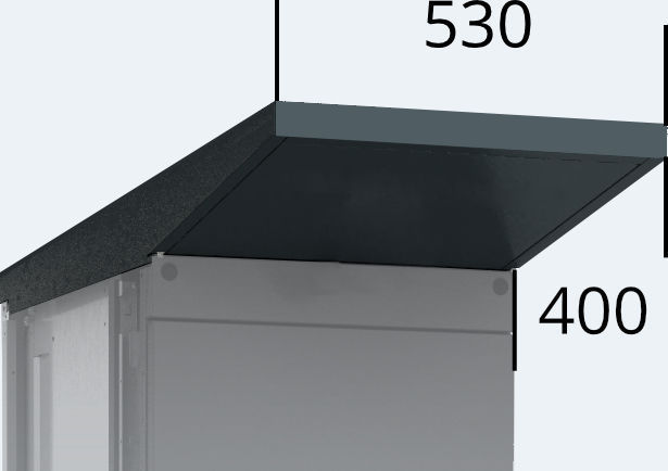 Overhang for outdoor cabinet units 530