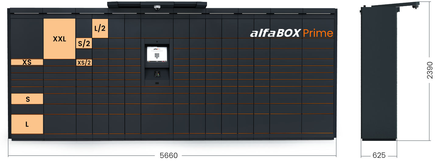 It offers storage spaces ranging from size XS up to XXL It offers storage spaces ranging from size XS up to XXL