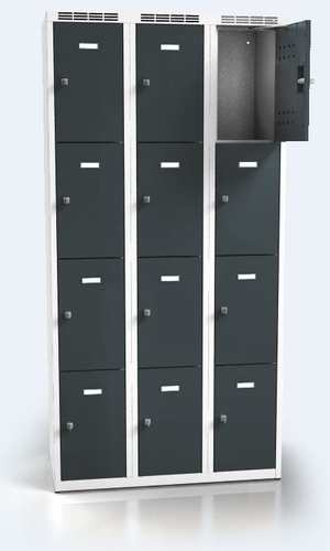 Cloakroom locker with twelve lockable boxes ALDOP 1800 x 900 x 500