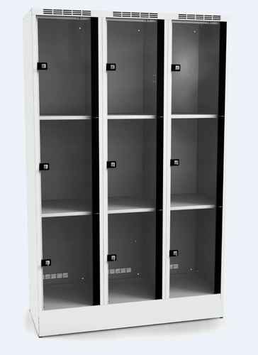  Locker with nine glass-filled doors 1920 x 1200 x 500