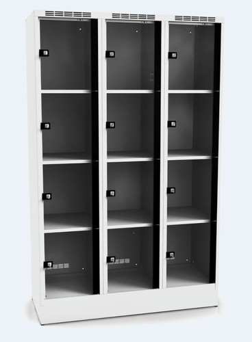  Locker with twelve glass-filled doors 1920 x 1200 x 500