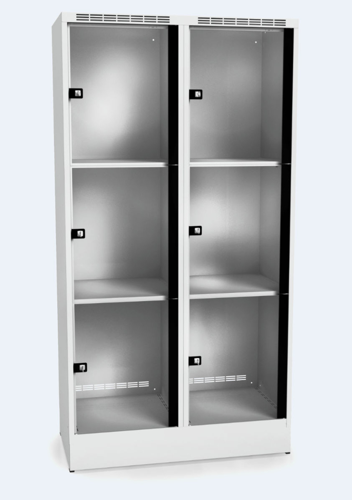  Locker with six glass-filled doors 1920 x 1000 x 500