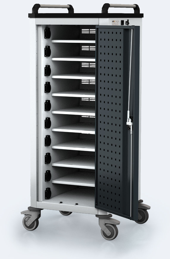 Tablet and notebook sync and charge trolleys 1340 x 515 x 540