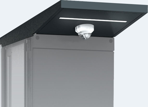 Top camera with an overhang for outdoor cabinet units 530