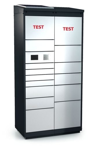 Outdoor locker unit of the package delivery station 5x doors