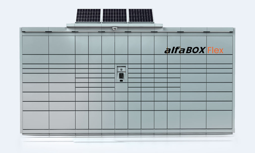 alfaBOX Flex – Next Generation Solar Parcel Locker - AlfaBOX Flex is ideal for locations without access to the power grid