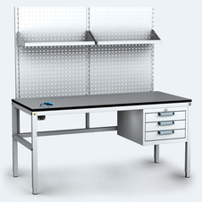 ESD - ALGERS Workbench - 1665 - 1905 x 1600 x 700 mm -container - perfo - shelf