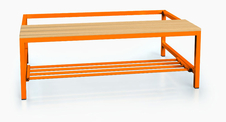 Benches with beech sticks - with a reclining grate 375 x 1050 x 800