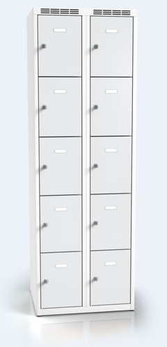 Cloakroom locker with ten lockable boxes ALSIN 1800 x 600 x 500