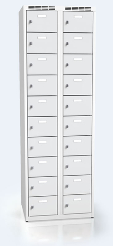 Cloakroom locker with twenty lockable boxes ALSIN 1800 x 600 x 500