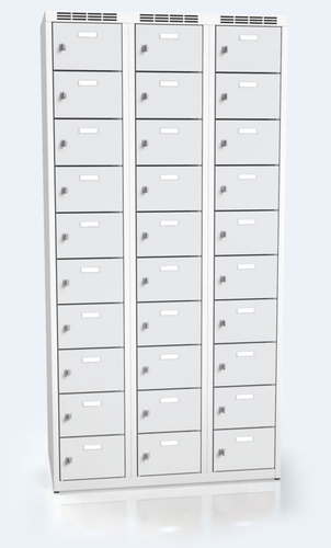 Cloakroom locker with thirty lockable boxes ALSIN 1800 x 900 x 500