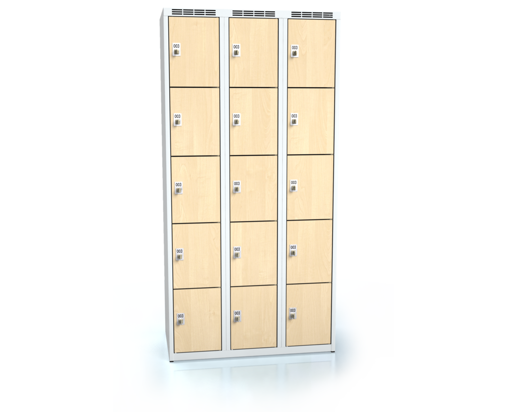 Cloakroom locker with fifteen lockable boxes ALDERA 1800 x 900 x 500