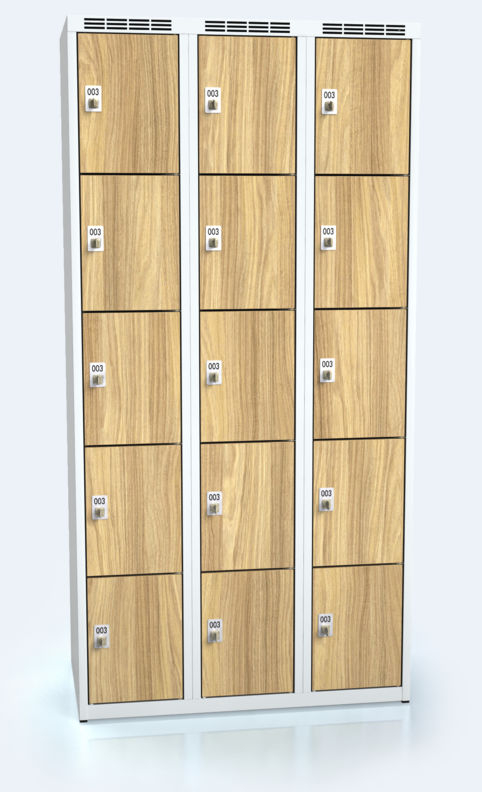 Cloakroom locker with fifteen lockable boxes ALDERA 1800 x 900 x 500